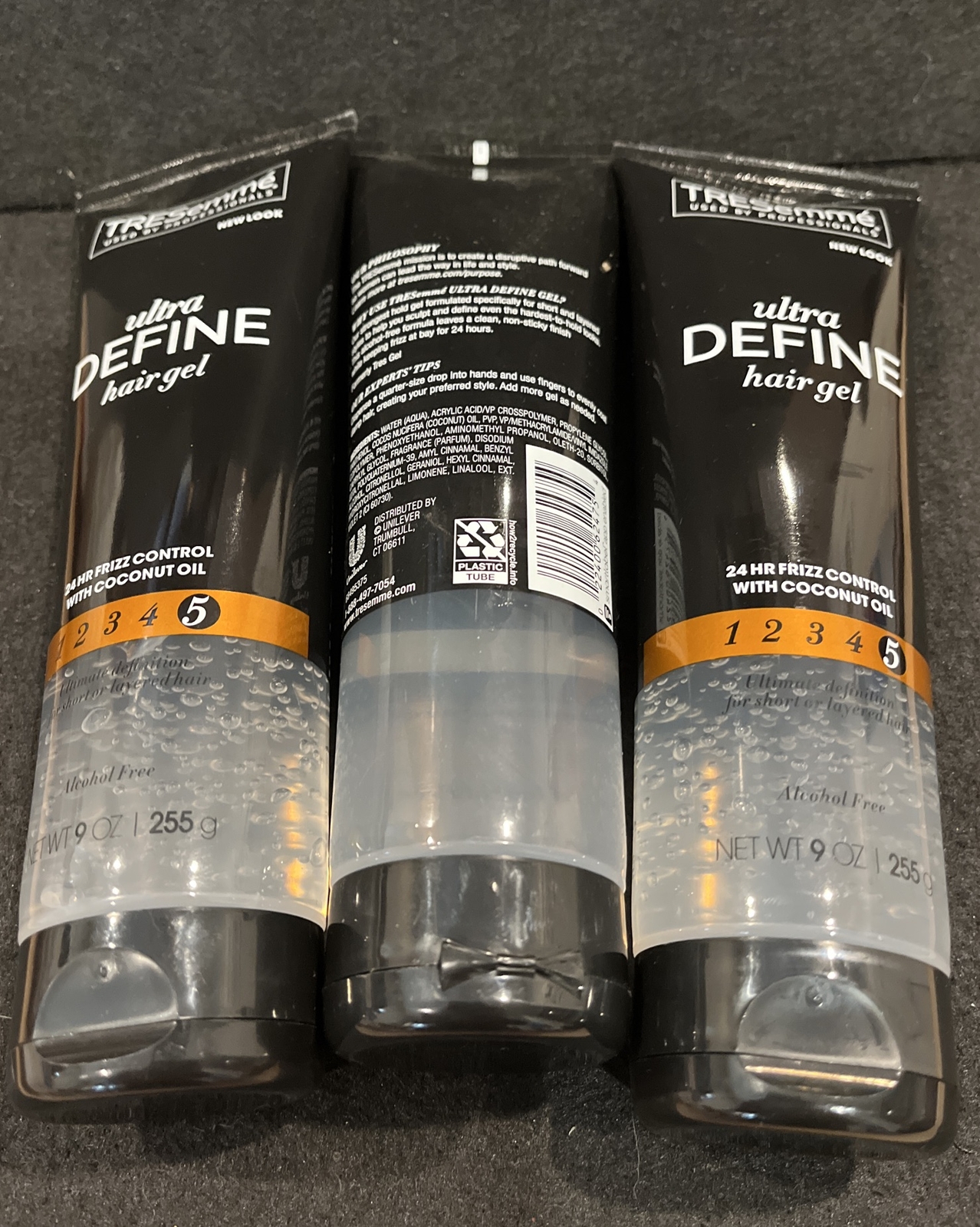 TRESemme Gel Ultra Firm Frizz Control 9 oz Tube - THREE PACK