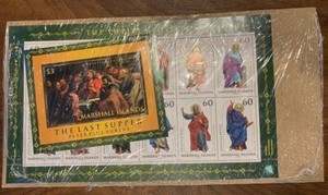 MARSHALL ISLANDS, Set of 2 Sheets TWELVE APOSTLES & LAST SUPPER Stamps - Sealed