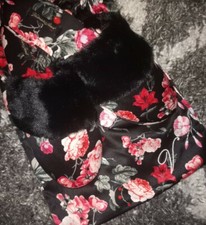 Victoria secret satin slippers brand new size medium 7/8 black multi floral