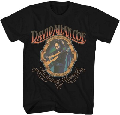 Vintage David Allan Coe Live In Concert Cotton Black S-4XL Unisex Shirt AA1243