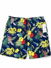 U.S. Polo Assn. Men  s Tropical Floral Swim Beach Shorts Drawstring Size XXL New
