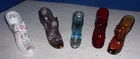 Pre Owned  Lot of 5 Fenton Glass Shoes Slipper  3 Signed