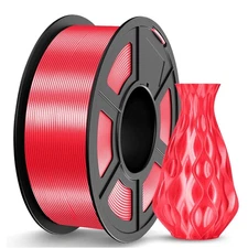 JAYO SILK PLA+ 3D Printer Filament Red 1.75mm 1.1KG Shiny Metallic +/-0.02mm