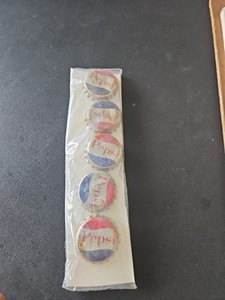 5pk Of Vintage Pepsi Cola Bottle Caps