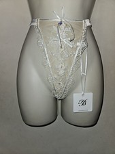 Honey Birdette Charlotta Ivory Thong size Large NWT
