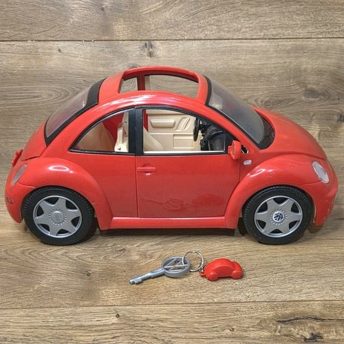 Vintage 2000 Mattel Barbie VW Volkswagen Beetle Bug Car Red w/ Key