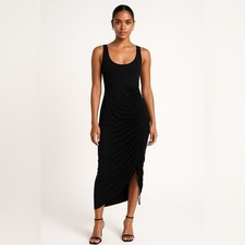 Free People Intimately Black Ruched Sleeveless Dress (Small)