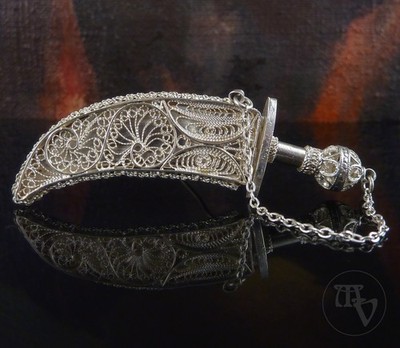 Vintage Brosche min 800 Silber Filigran Dolch Schwert Handarbeit ca. 6,5 cm 9,0g
