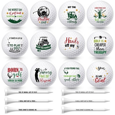 18 PCS Funny Golf Balls Gifts Set 12 Balls 6 Tees Men Women Coworkers Retirement
