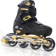 Adjustable Kids Inline Skates Fun Flashing PU Wheels Performance Blades for Yout