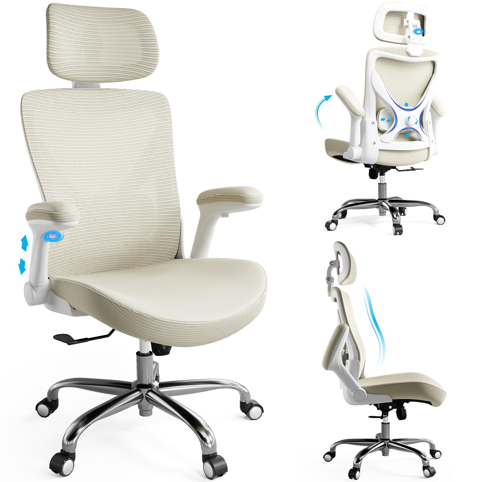 -computer X-shaped Chair Mesh Pu Leather With...