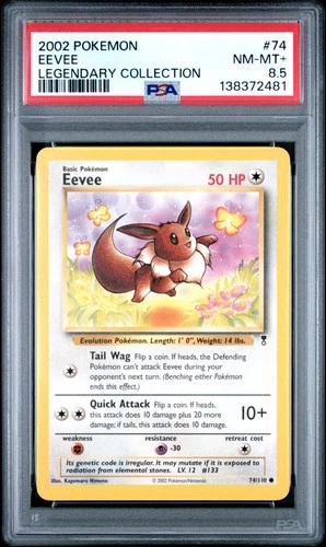 2002 POKEMON LEGENDARY COLLECTION #74 EEVEE PSA 8.5