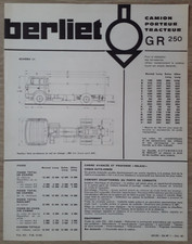Berliet GR 250 Chassis Truck Brochure / Leaflet 1968