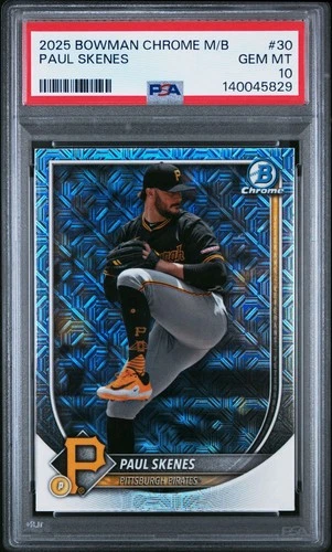 2025 Bowman Chrome Paul Skenes #30 Mega Box Mojo Refractor PSA 10