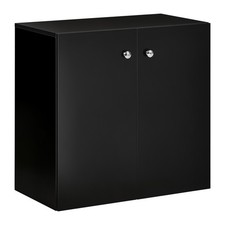 HOMCOM Freestanding Storage Cabinet w/ Two Shelves Wooden Sideboard - Black