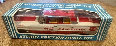 Vtg 60S Taiyo COCA COLA w/ Box TIN Friction CAR NOS Japan FORD Coke