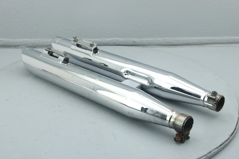 2006 Harley Street Glide PYTHON SLIP ON Exhaust Muffler Pipe Set CHROME #4060 - Image 3 of 4