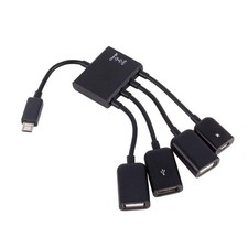 4 Port Micro USB OTG Hub, Adapter, Cable, Android, Tablet, Smartphone, Splitter