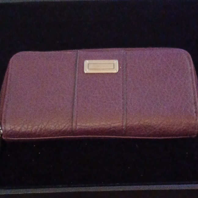 Purple Solid Pattern Zip-Around Women's Wallet wi… - image 1