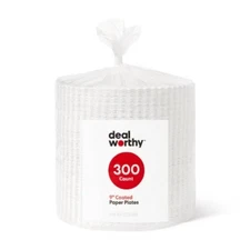 Coated Disposable Paper Plates 9" - 300ct - Dealworthy™