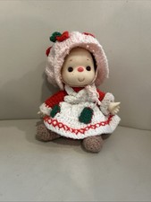 Vintage Strawberry Shortcake Handmade Crochet Doll Vinyl head  hands 12"