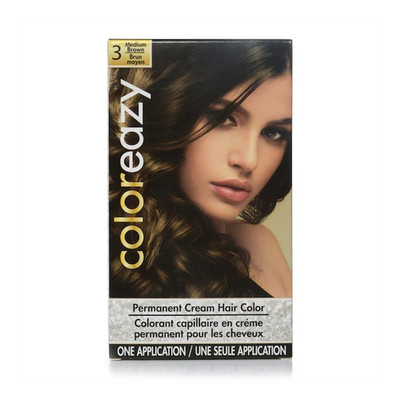 5pk Color Eazy Permanent Cream Hair Color 1 Application #3 Med. Brown 1.4 fl oz