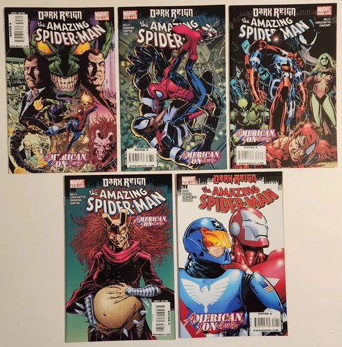 The Amazing Spider-Man #595-599 (2009, Marvel) VF "American Son" Complete Set