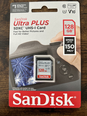 SanDisk Ultra Plus 128GB SDXC UHS-I Memory Card 150mb/S