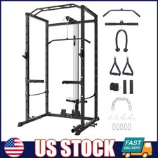 Power Cage Power Rack for Home Gym ,with Cable Pulley System J-Hooks Dip Handles