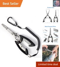 Ergonomic Stainless Steel Fishing Pliers - Effortless Hook Remover & Line Cutter