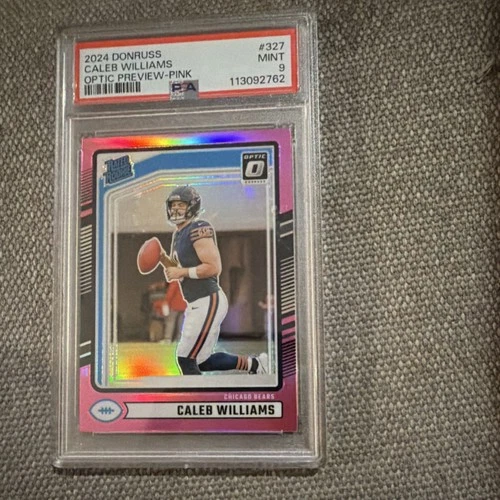 Panini Donruss 2024 Rated Rookie Caleb Williams #327 Pink Prizm PSA 9 Bears