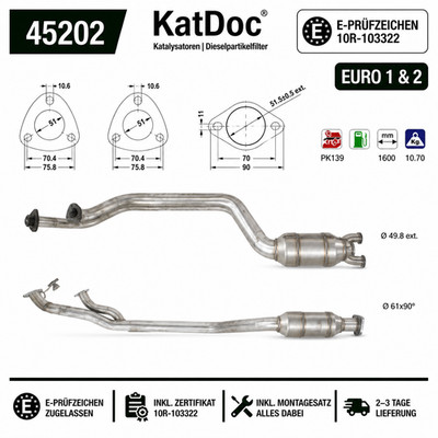   Katalysator BMW 5er E34 525i 24V 2.5 Euro 2