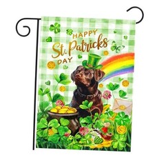 Chocolate Lab St Patricks Day Garden Flag Labrador Dog St patrick-chocolate