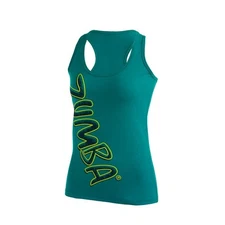 Zumba Pop Racerback Tank Top - Peacock ~ XS  S  M  L ~ New! Free Ship