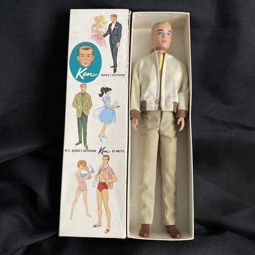 Vintage 1961 Mattel Ken Doll Barbie's Boyfriend Blonde  #750 w/ Box