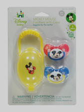 Disney Baby Mickey Mouse 2-Pack Pacifier  Pacifier Case 0 Months BPA Free NEW