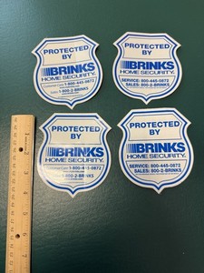 4 Brinks Security Alarm Decal Window Door Sticker