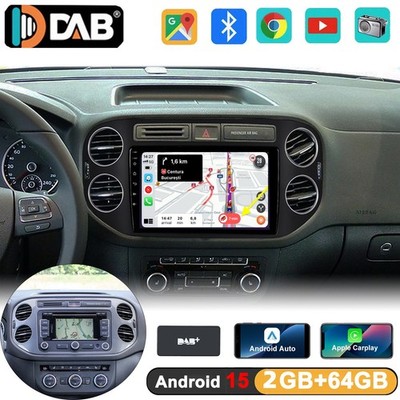 DAB+ 64GB Für VW Tiguan 5N 2014-2016 Android 14 Autoradio Carplay Navi FM RDS BT