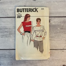 Butterick 4858 Sewing Pattern Blouse Shirt Double Collar VTG 1970s 8-12 UNCUT