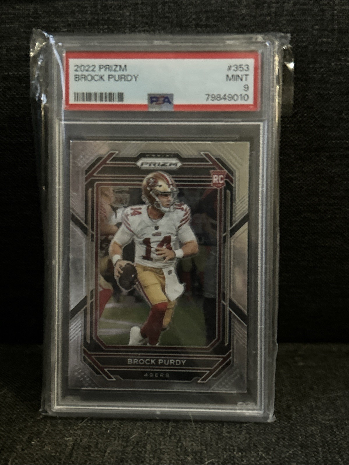 2022 Panini Prizm #353 Brock Purdy Rookie RC San Francisco 49ers PSA 9 view 3