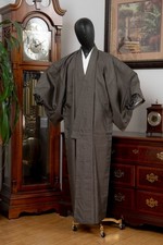DEAR VANILLA JAPANESE KIMONO MEN'S ROBE GOWN AUTHENTIC JAPAN VINTAGE SAMURAI