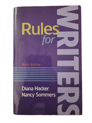Rules for Writers 9th Edition Diana Hacker Nancy Sommers Paperback Macmillan