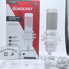 HyperX QuadCast S White USB Condenser Gaming Mic RGB 4 Polar Pattern Tap Mute