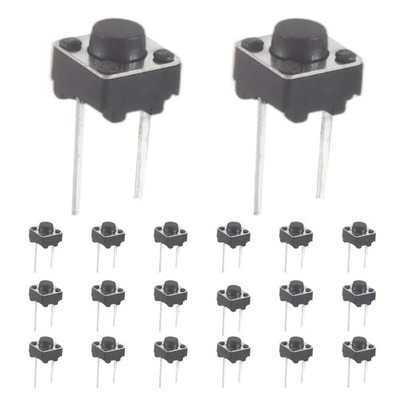 20 Pcs 6x6x5mm Momentary Tactile Tact Push Button  2 Pin DIP Through Hole X3O4