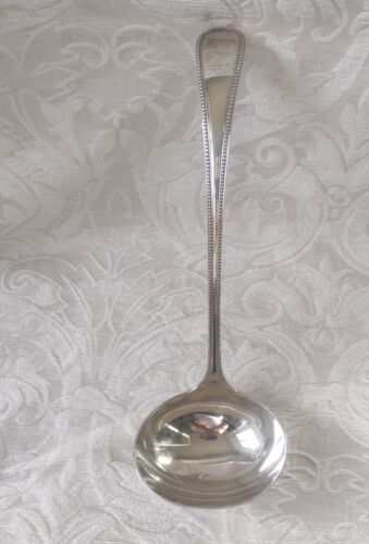 Mestolo Zuppa Soup Ladle Beaded Old English Perle W Hutton & S c1900 Silverplate - Bild 1 von 5
