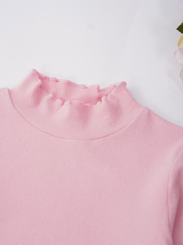 Kids Girls Pullover Tee Sweater Plain Tops Slim Fit Fall Winter Casual Basic - Picture 9 of 67