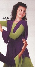 Praise Vest Tunic w/Belt Sash 3 colors available ch/ladies Plus gathered shldrs