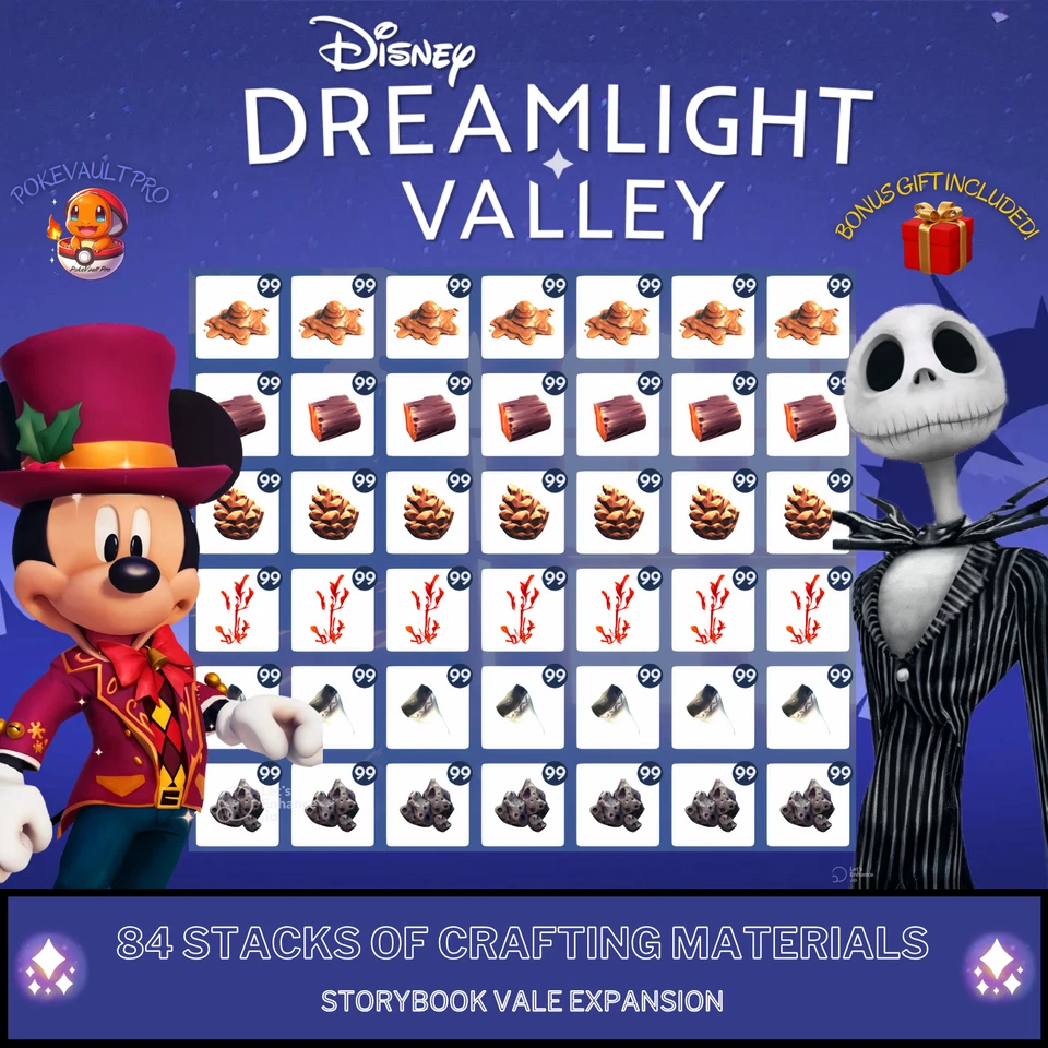 Disney Dreamlight Valley 84 Stacks of Crafting Mat-Storybook Vale + Bonus Gift💎 - Image 2 of 4