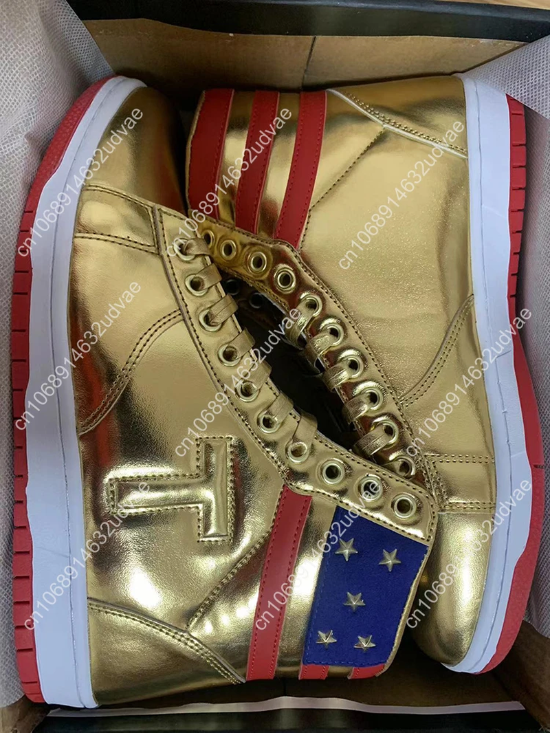Golden ｜SNEAKERS (GMF00624 F005071 60464) Gold Trump Sneakers 2024 MAGA Never Surrender Shoes High Top