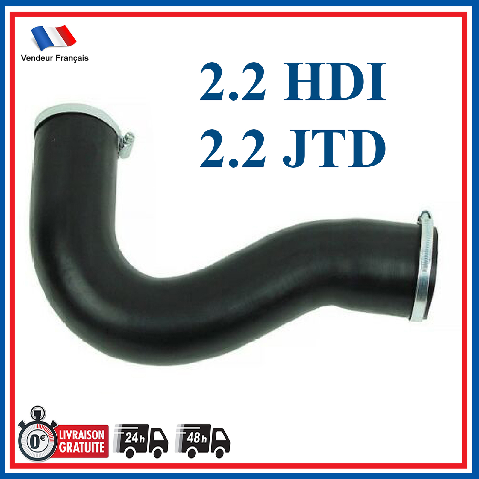 Durite de turbo pour 807 et C8 2.2 HDI raccord d'intercooler d'air renforcé